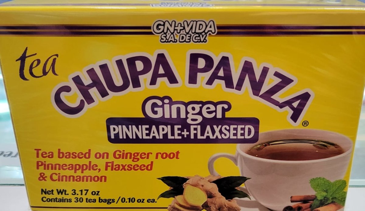 Ginger Pinneaple, Flaxseed &amp; Cinnamon Chupa panza 30 Tea Bags
