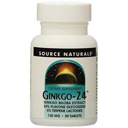 GINKGO-24 - Ginkgo Biloba Extract - 24% Flavone Glycosides - 6% Terpene Lactones -120mg - 30 Tablets