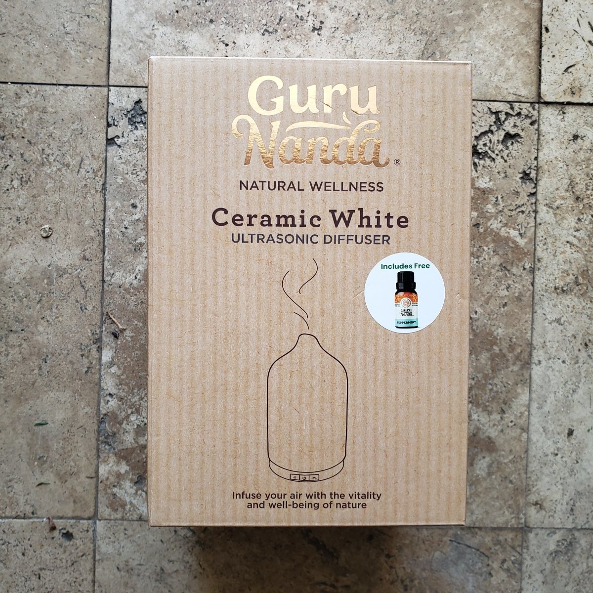 Guru Nanda - Ceramic White - Ultrasonic Essencial Oil Diffuser