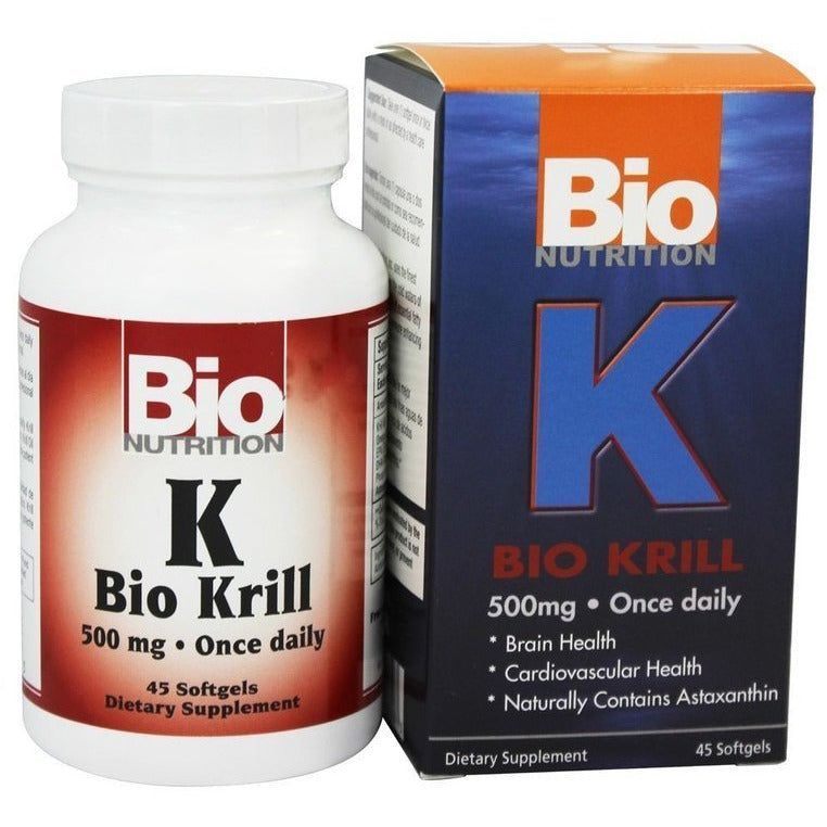 Krill Oil - Brain Health, Cardiovascular Health, Naturally Contains Astaxanthin - 500mg - 45 Softgels