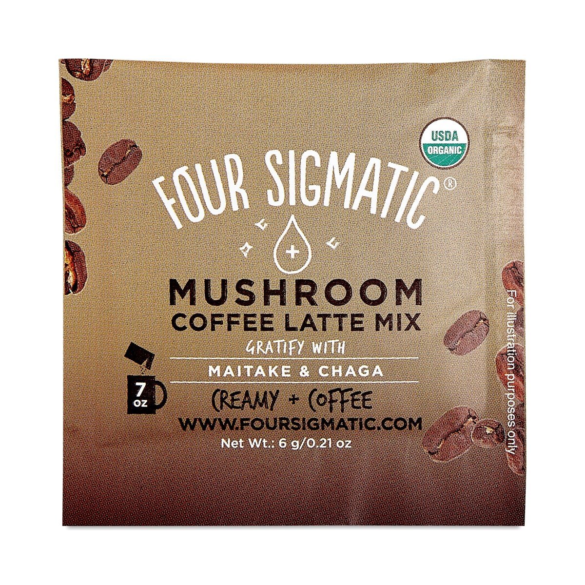 Mushroom Coffee Latte Mix With Maitake &amp; Chaga Four Sigmatic 10 Packets  