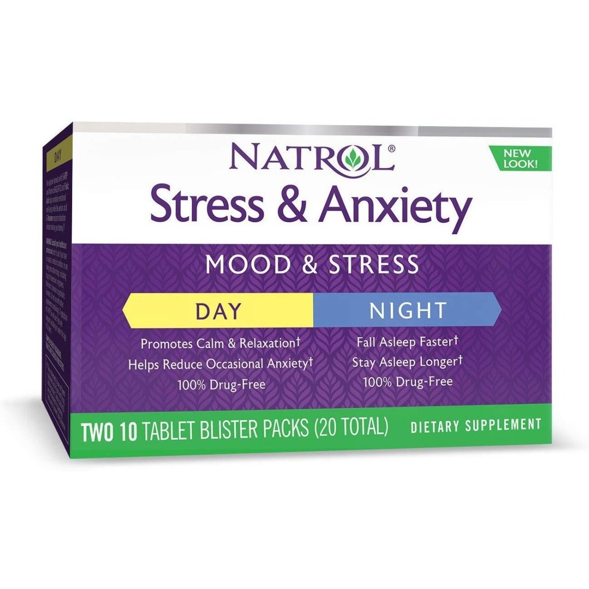 Natrol Stress And Anxiety Day And Night Formula 10 + 10 Tablets