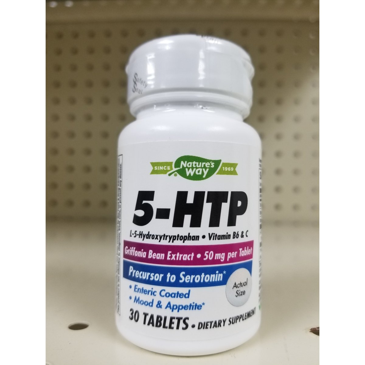 5-HTP L-5-Hydroxytryptophan Vitamin B6 + Vitamin C + Griffonia Bean Extract 30 Count