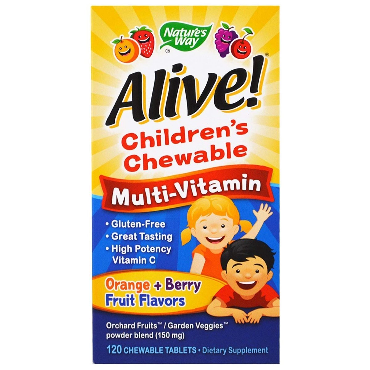 Nature&#39;s Way Alive Children&#39;s Multi-Vitamin Chewableable Tablets, 120 Count
