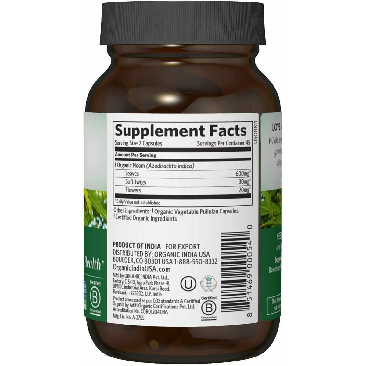 Neem 90 Cápsulas - Organic India