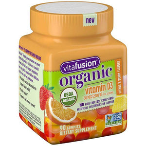 Organic Vitamin D3 50 mcg (2000 IU) Citrus Berry 100 Gummy