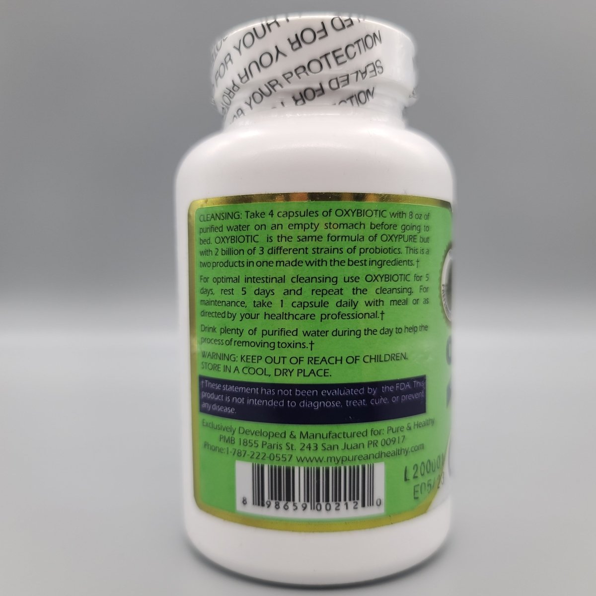 OXYBIOTIC - Oxygen Based Cleanse - With Probiotic - 120 VegeCaps