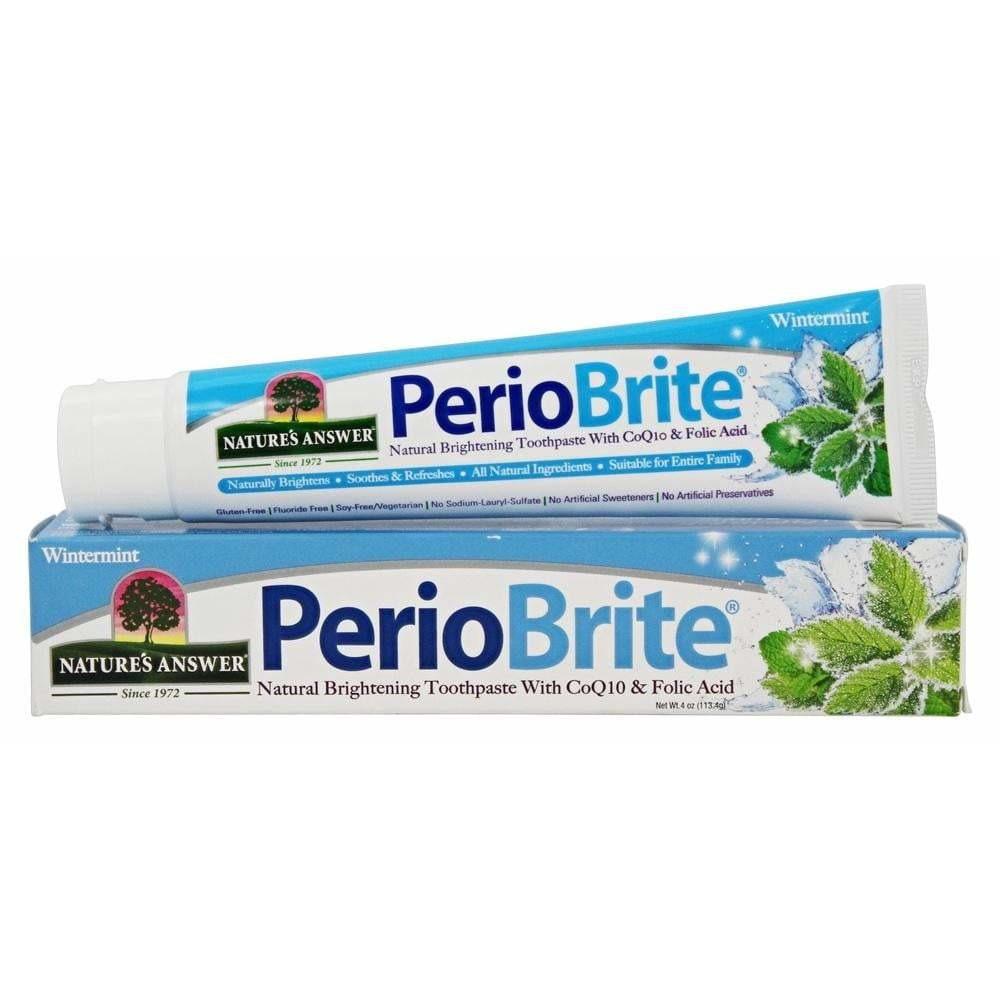 PerioBrite Natural Toothpaste - Natural Brightening - CoQ10 and Folic Acid - Wintermint - 4oz
