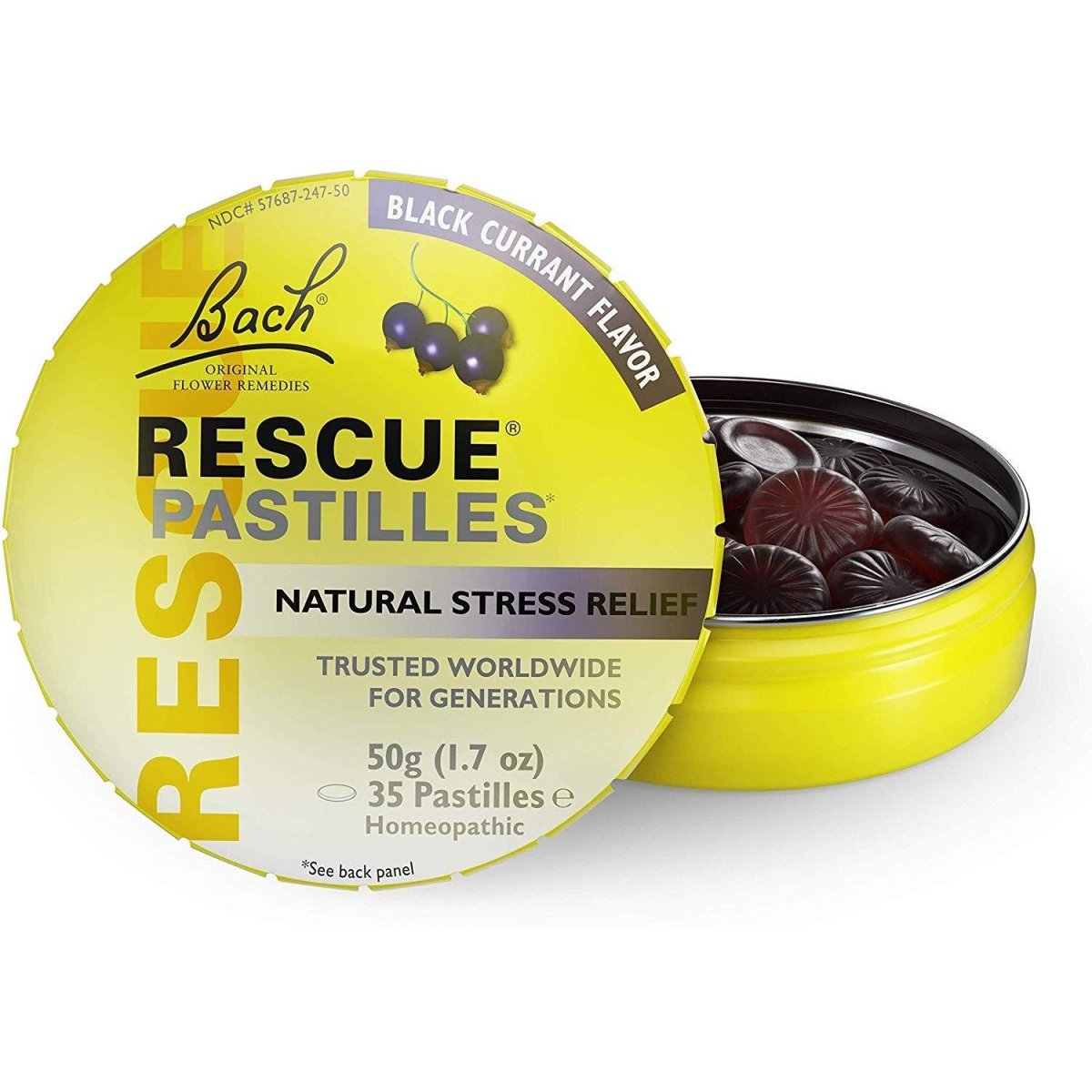 Rescue Pastilles - Natural Stress Relief - Black Currant - 12 Units Display