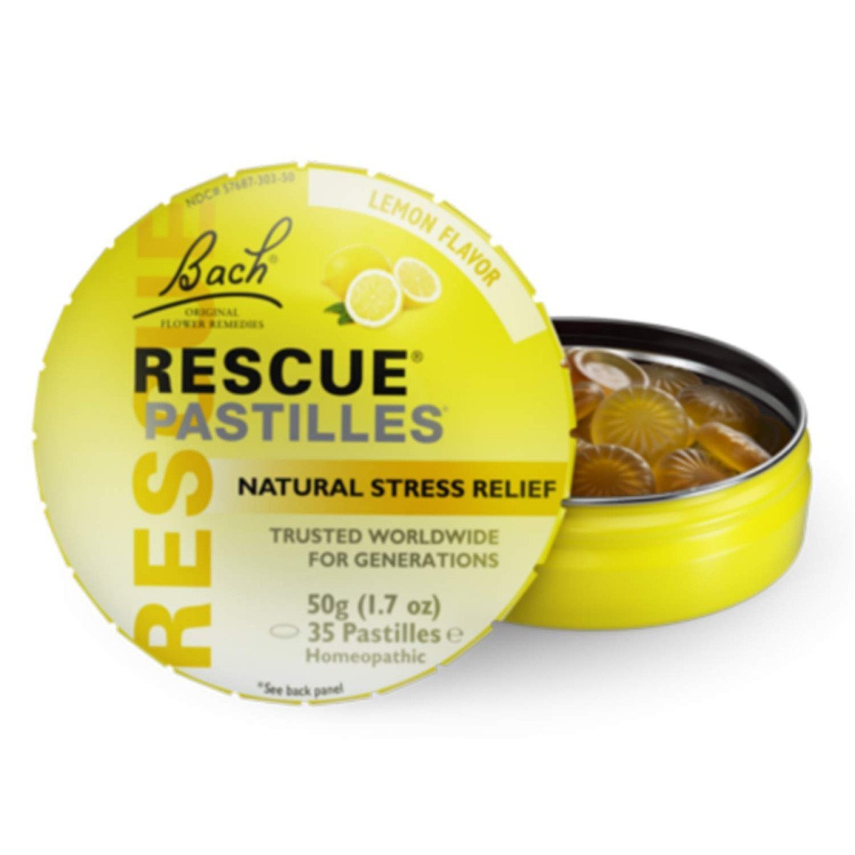 Rescue Pastilles - Natural Stress Relief - Lemon - Tin - 1.7oz
