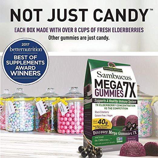 Sambucus Mega Gummies 7X, Black Elderberry, 30 Vegan Gummies