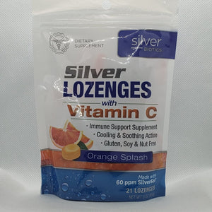 Silver Lozenges with Vitamin C - Orange Splash - 60ppm Silversol - 21 Lozenges