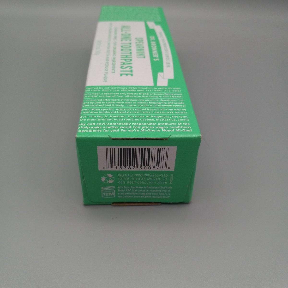 Spearmint All-One Toothpaste - Fluoride Free - Whiten Teeth & Reduce Plaque - 5oz