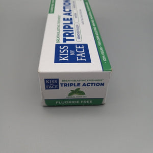 Triple Action 3x - Tea Tree Oil & Aloe - Herbal Mint Gel - Fluoride Free Toothpaste Gel- 4.5oz