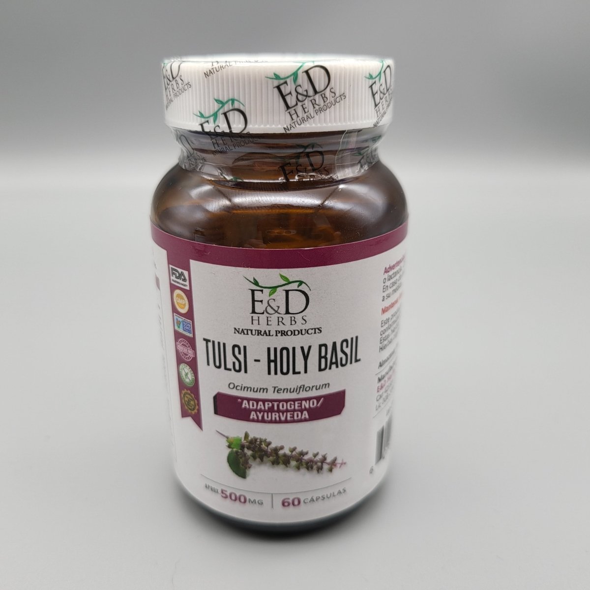 Tulsi Holy Basil 500mg 60 C psulas E D Herbs