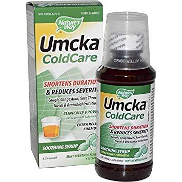 Umcka ColdCare - Shortens Duration &amp; Reduces Severity - Mint-Menthol Flavored - 4oz  