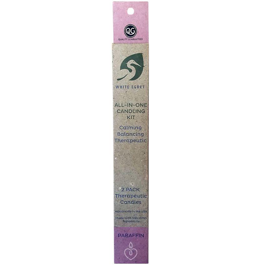 White Egret - All In One Candling Kit Paraffin Therapeutic Candles - 2 Candles